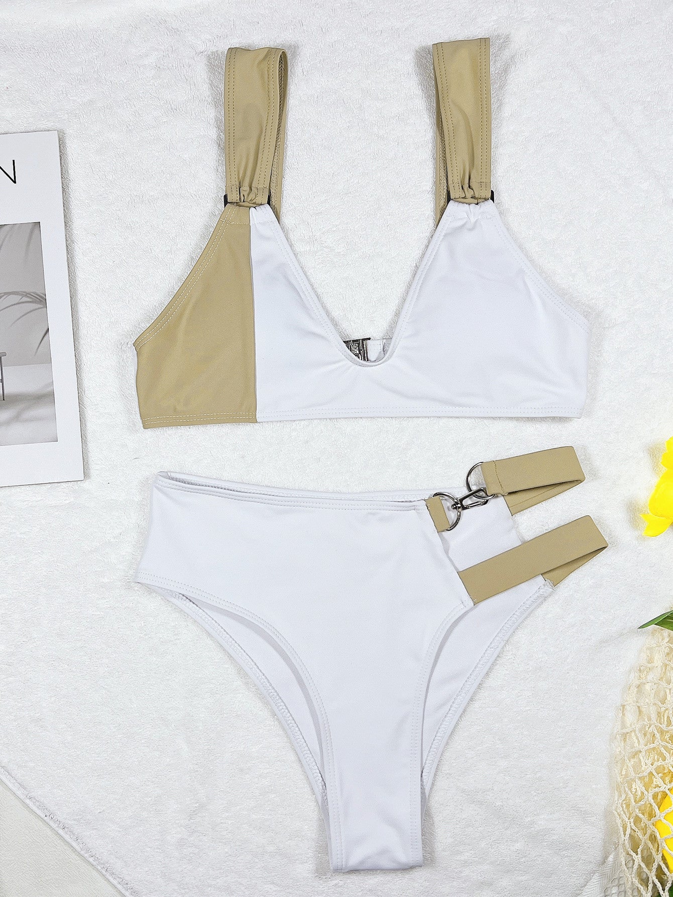 outer single foreign trade bikini women's split swimsuits sexy white bikini
