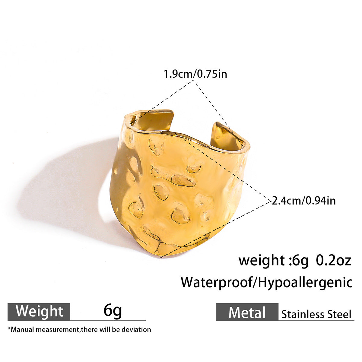 Malt stainless steel titanium steel non-fading rings ins adjustable opening design ring, European and American hand jewelry set