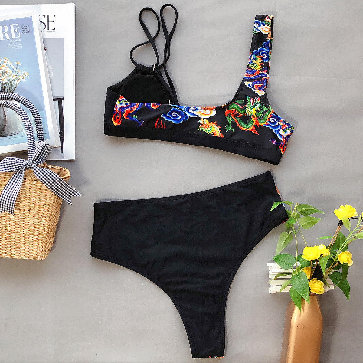 New Bikini   Bikini Sexy Splicing Triangle Bag Swimsuits Women's Swimwear