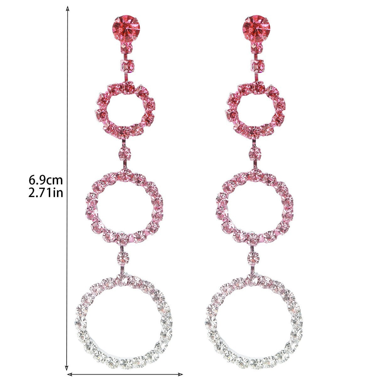 Machika high-end super flash full diamond long fringed earrings women's fashion temperament rhinestone ear jewelry earrings