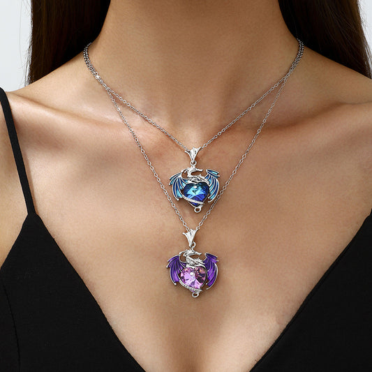Hot Sale Dragon Ball Charm Love Birthstone Feilong Pendant Ring Multi-Color Alloy Ladies Exquisite Necklace