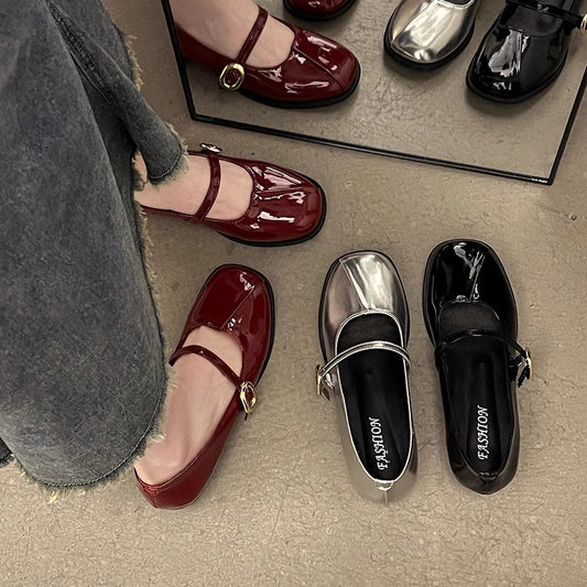 French small fragrant style versatile small leather shoes women's  summer new casual single beanie  shoes evening evening breeze with skirt Mary Jane shoes