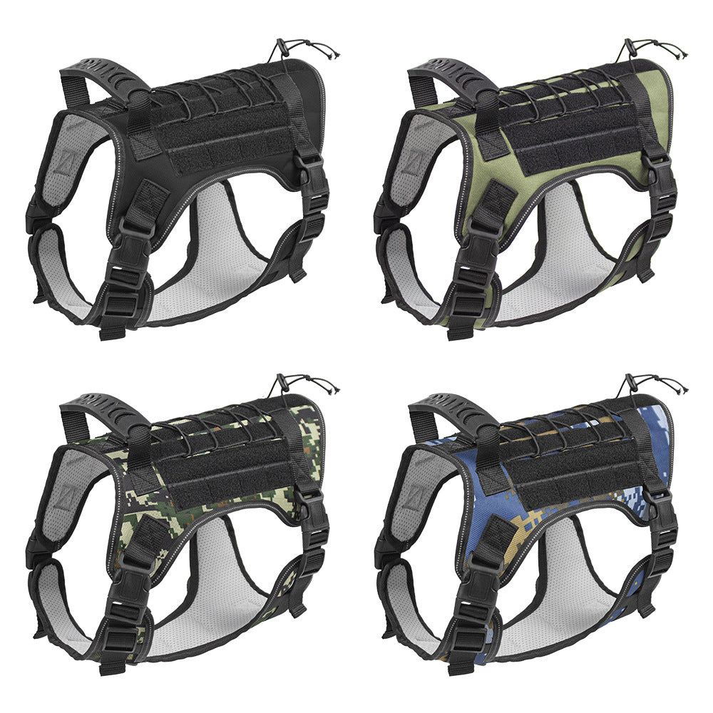 Dog leash, outdoor medium and large dog pet chest back explosion-proof tactical training dog chest back  dog toy