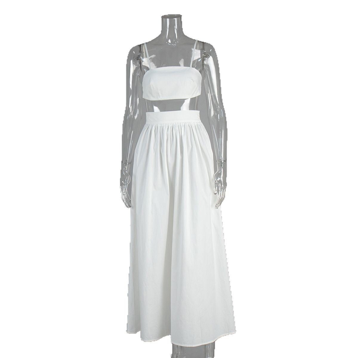 Pure cotton suspender underwear half-length skirt set, European and American spring and summer new sexy underwear long skirt set dress  pant