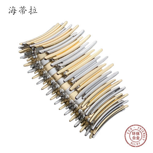 Cross-border original two-color splicing thorn elastic alloy bracelet, advanced sense irregular men's and women's environmental protection alloy jewelry