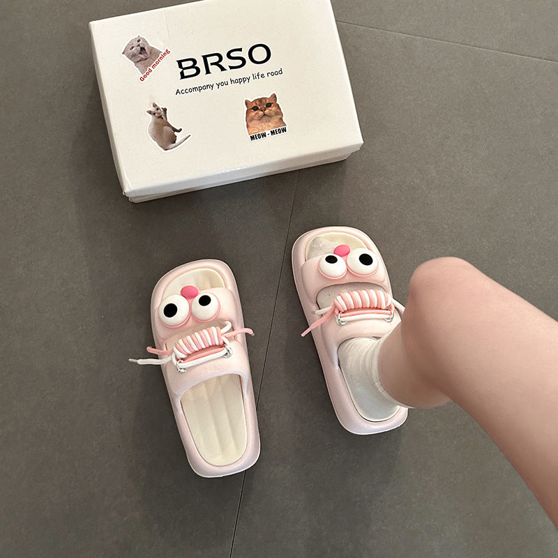 Fun ins clown fish slippers ladies summer  cartoon decoration word sandals go out versatile casual