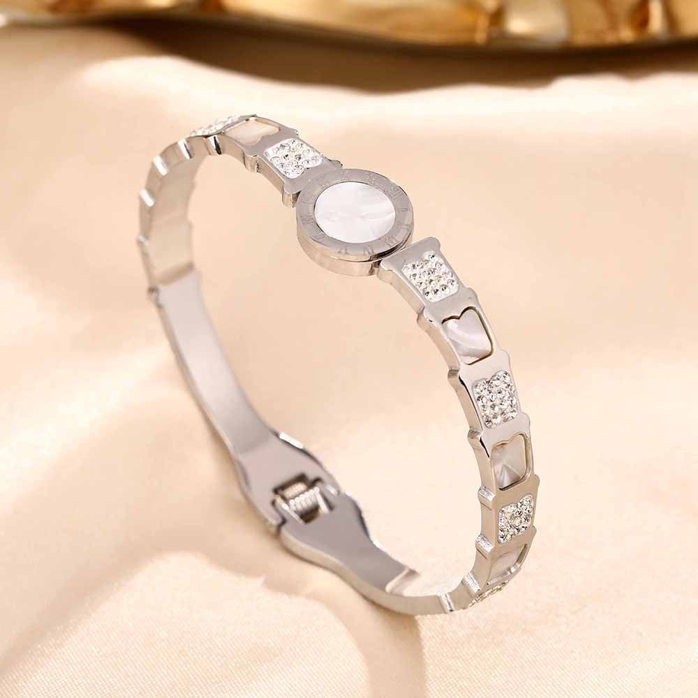 Cross-border geometric circle letter titanium steel bracelet women's simple fashion versatile personality trendy jewelry couple bracelet jewelry