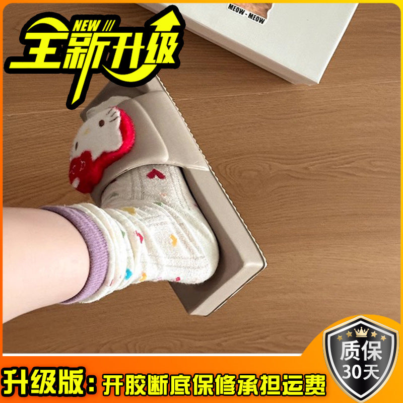 Cool slippers female funny cute thick-soled fashionable versatile one-word slippers female wear new high-end semi-drag trendy girl