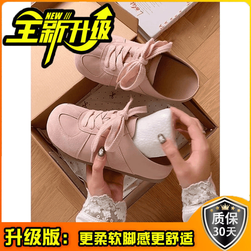 Birkenstock bag head half slippers women's spring wear a pair of cool slippers soft sole without heel lazy lace-up German training shoes