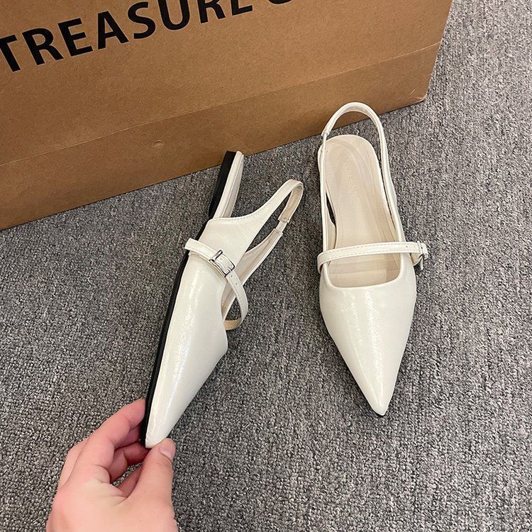 Flat bottom versatile bag head sandals women's shoes  new Mary Jane with skirt pointed temperament niche single beanie shoes