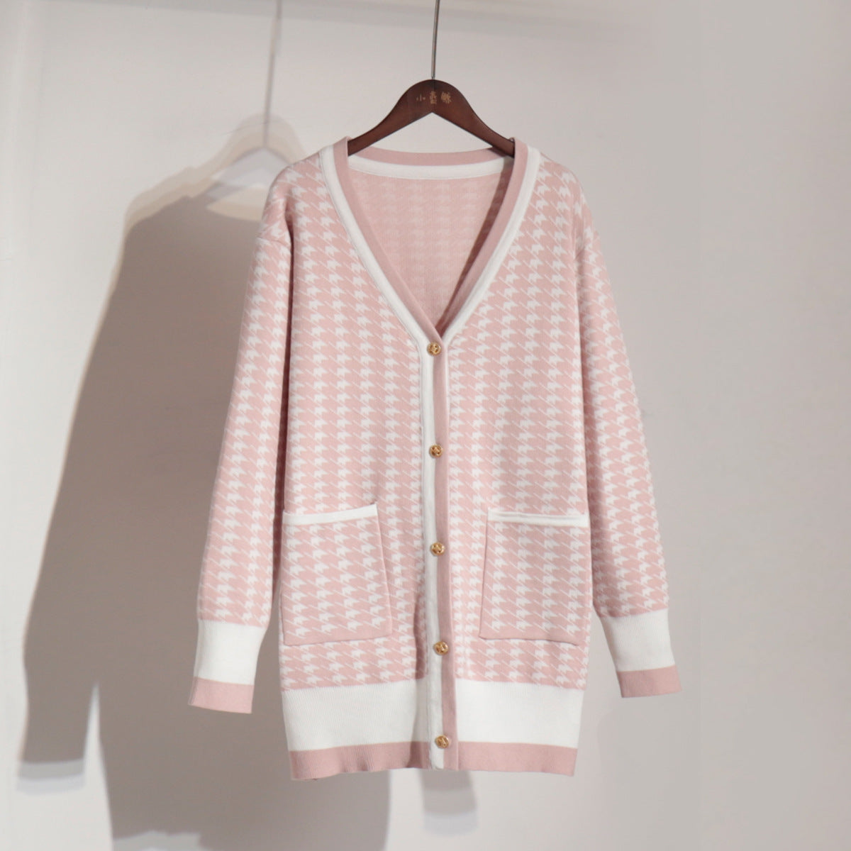 Qiandongge sweater cardigan European, American autumn and winter new elegant women's French loose sweater cardigan