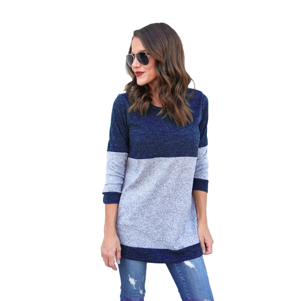 Hot Sale Autumn and Winter European and American Knitted Sweaters Sexy Splicing Sweaters T-Shirts Women's Clothing