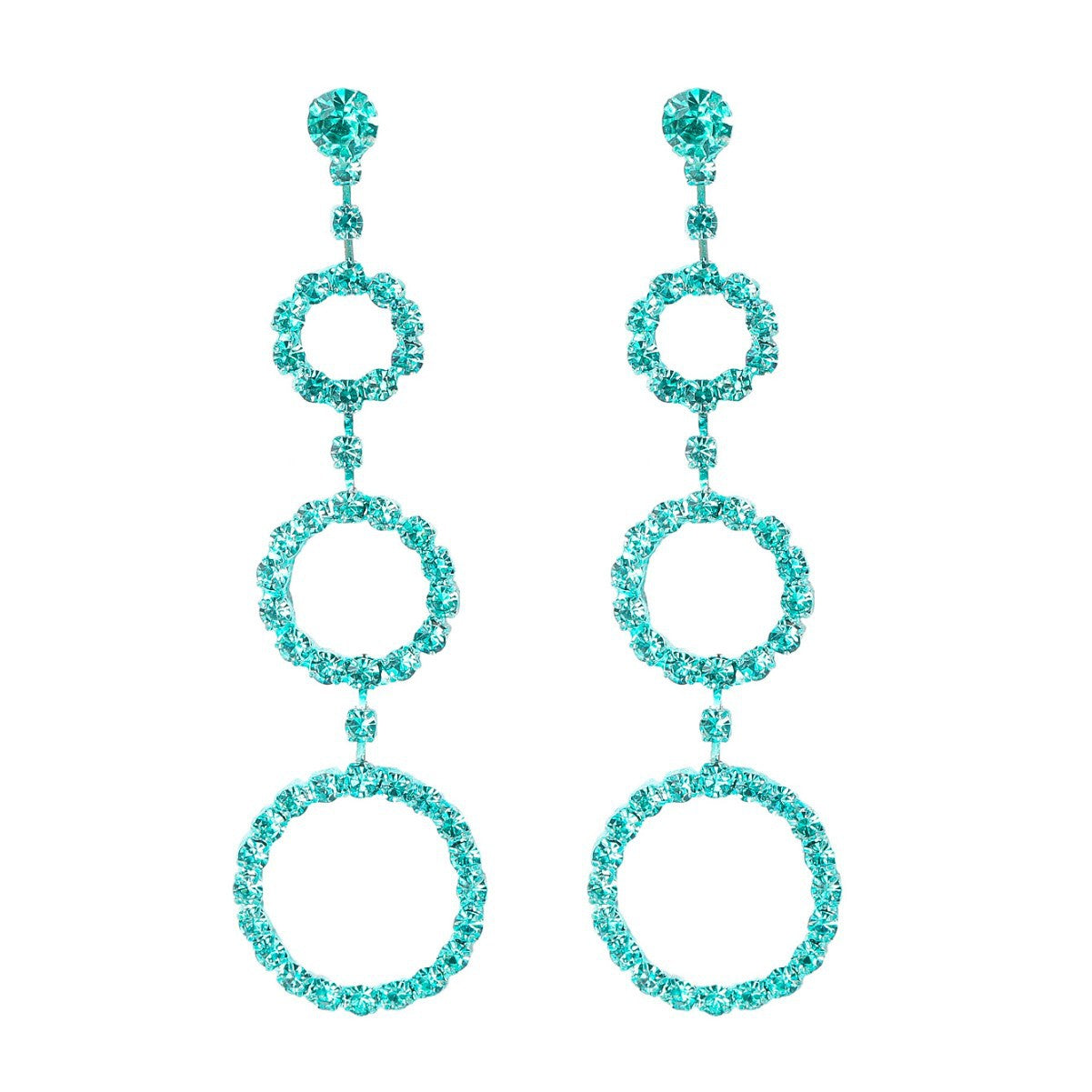 Machika high-end super flash full diamond long fringed earrings women's fashion temperament rhinestone ear jewelry earrings