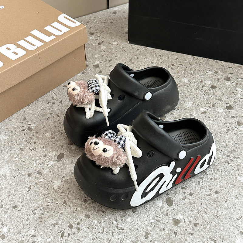 EVA women's hole shoes  trendy ins popular summer fashion couple hole shoes go out at home two wear garden shoes slippers