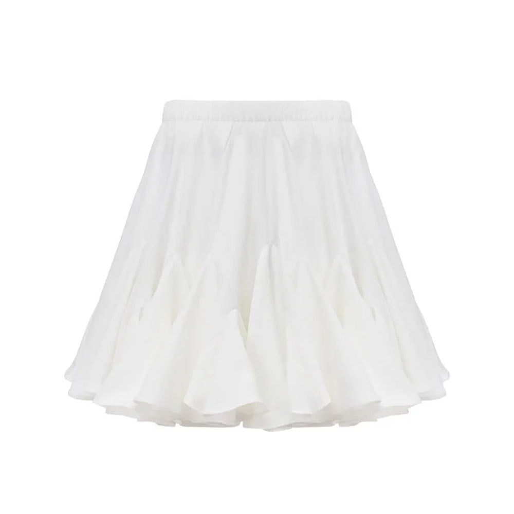 Splicing fungus edge short skirt European and American summer new Y2K street trend splicing mini pleated skirt
