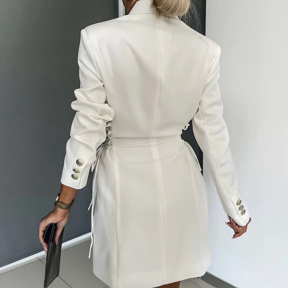New product hot sale autumn and winter women's fashion V-neck lace-up suits dress jackets