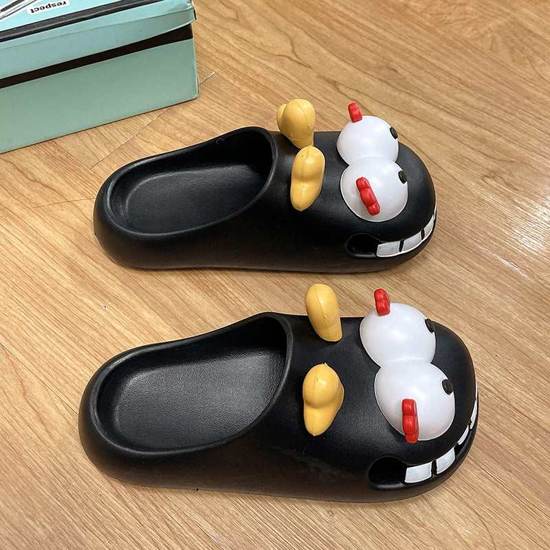 Funny personality hole shoes women's outer wear cartoon cute student indoor non-slip home bag head cool slippers summer