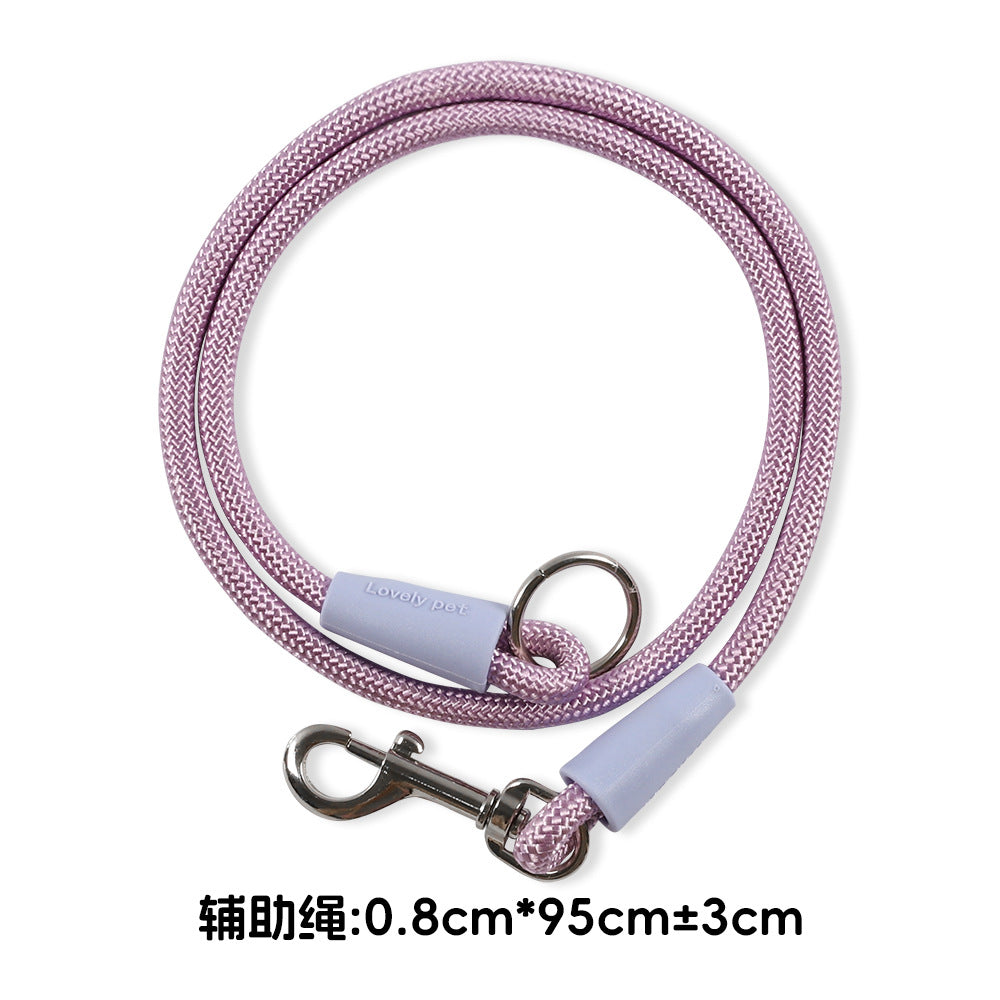 Dog leash, crossbody cloud bubble foam grip contrasting color P rope, puppy out pet walking dog rope