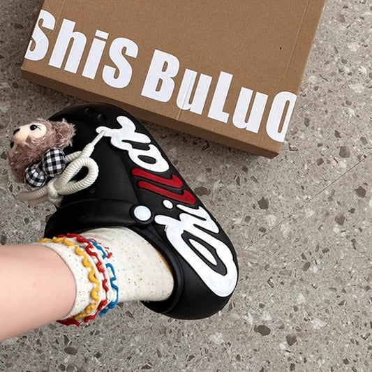 EVA women's hole shoes  trendy ins popular summer fashion couple hole shoes go out at home two wear garden shoes slippers