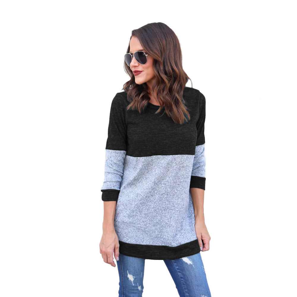 Hot Sale Autumn and Winter European and American Knitted Sweaters Sexy Splicing Sweaters T-Shirts Women's Clothing
