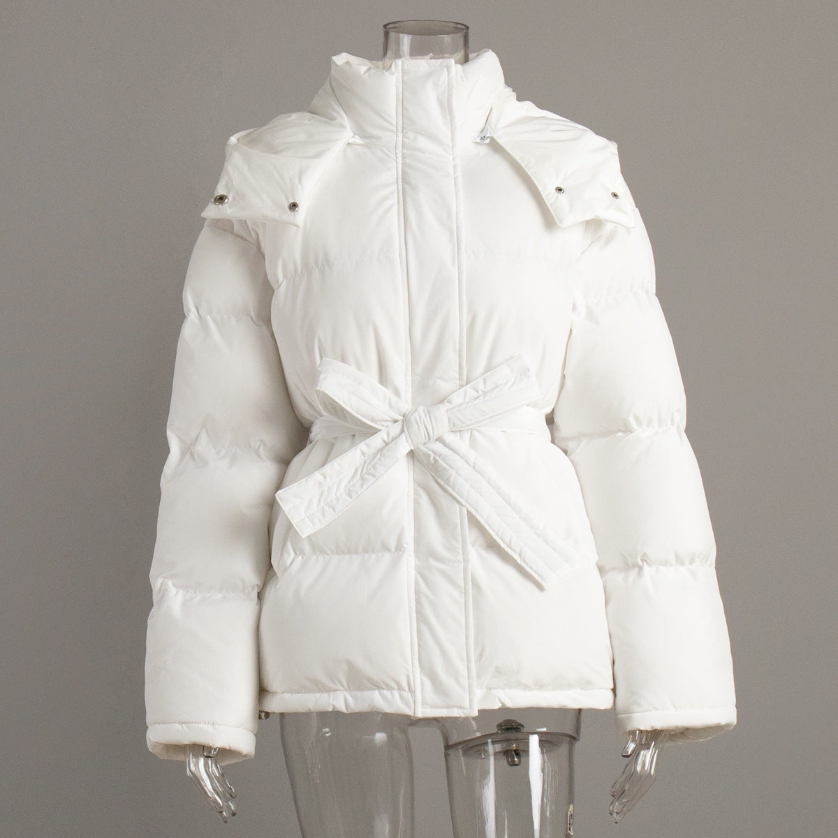 Hooded cotton jackets European and American new femininity hooded thickened warm versatile zipper bread clothes