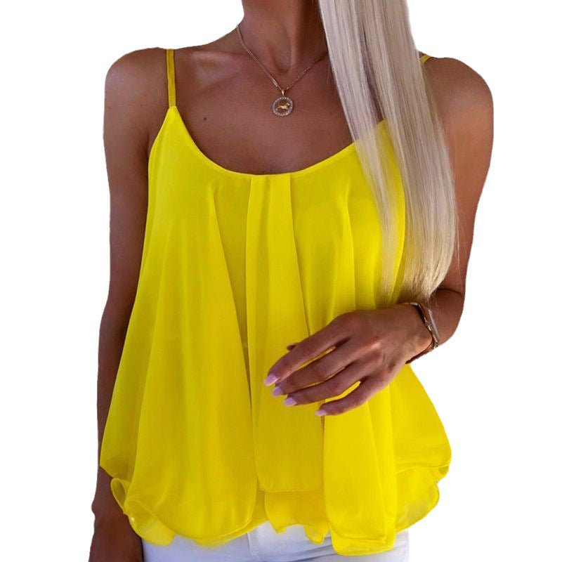 European and American cross-border  summer new fashion ins suspender loose top small vest women's clothing