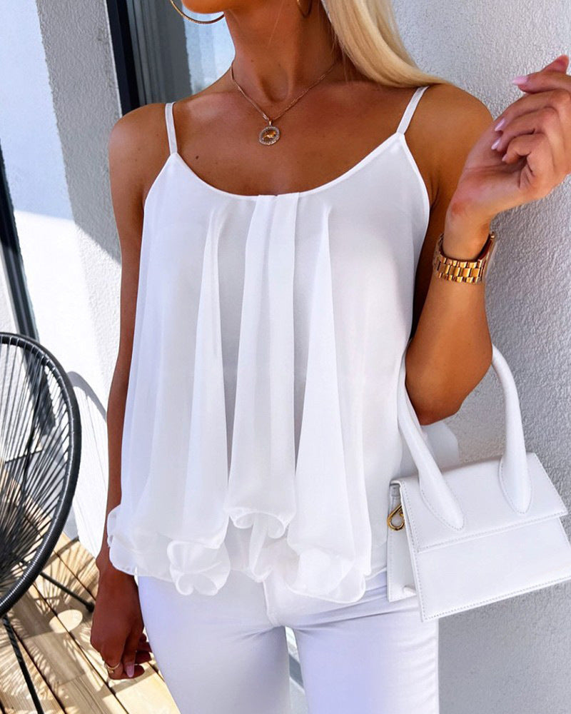 European and American cross-border  summer new fashion ins suspender loose top small vest women's clothing