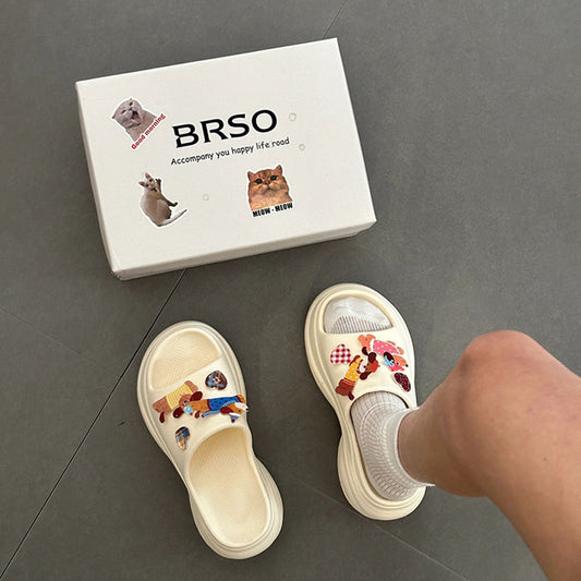 Fashion tribe summer island slippers women's outerwear spring and summer explosion EVA thick-bottomed beach one-word drag