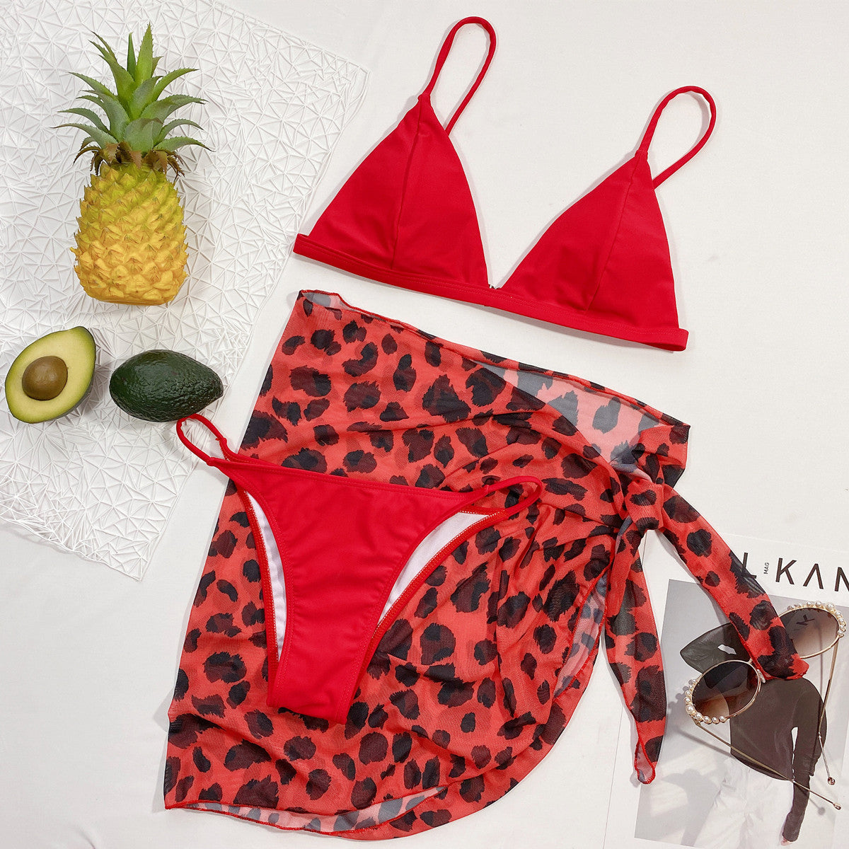 new foreign trade sexy swimsuit bikini women's split swimsuits three-piece bikini