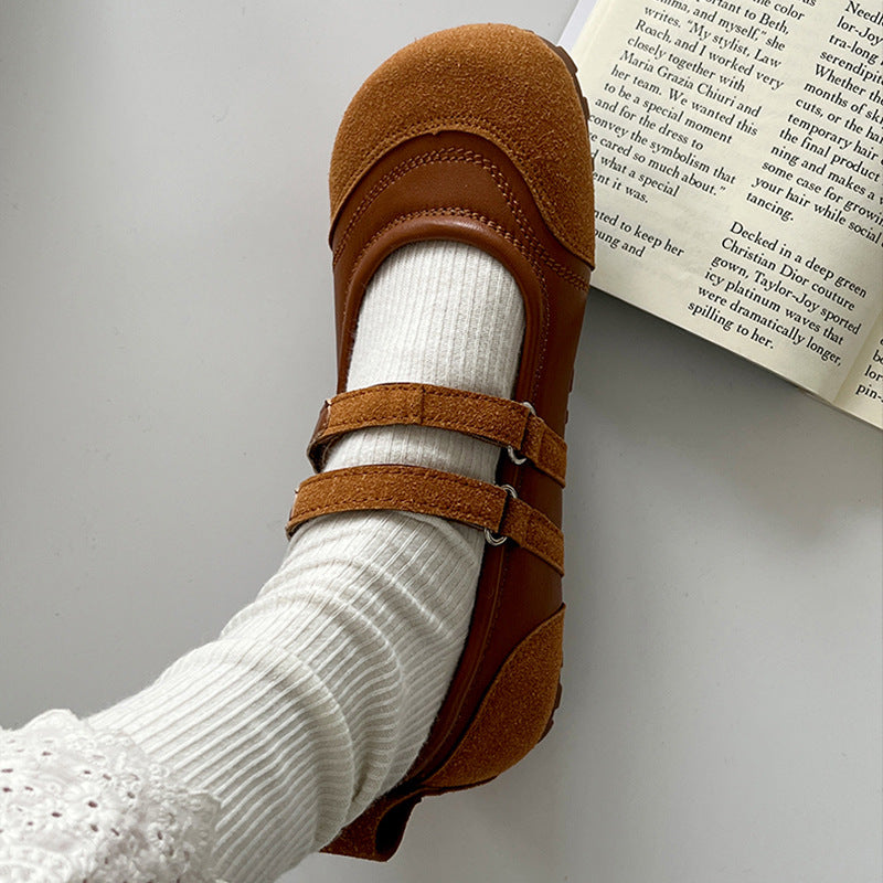 Fashion retro small fragrant Mary Jane shoes women's shoes spring and autumn  new inner height increase Boken shoes soft sole single beanie  shoes