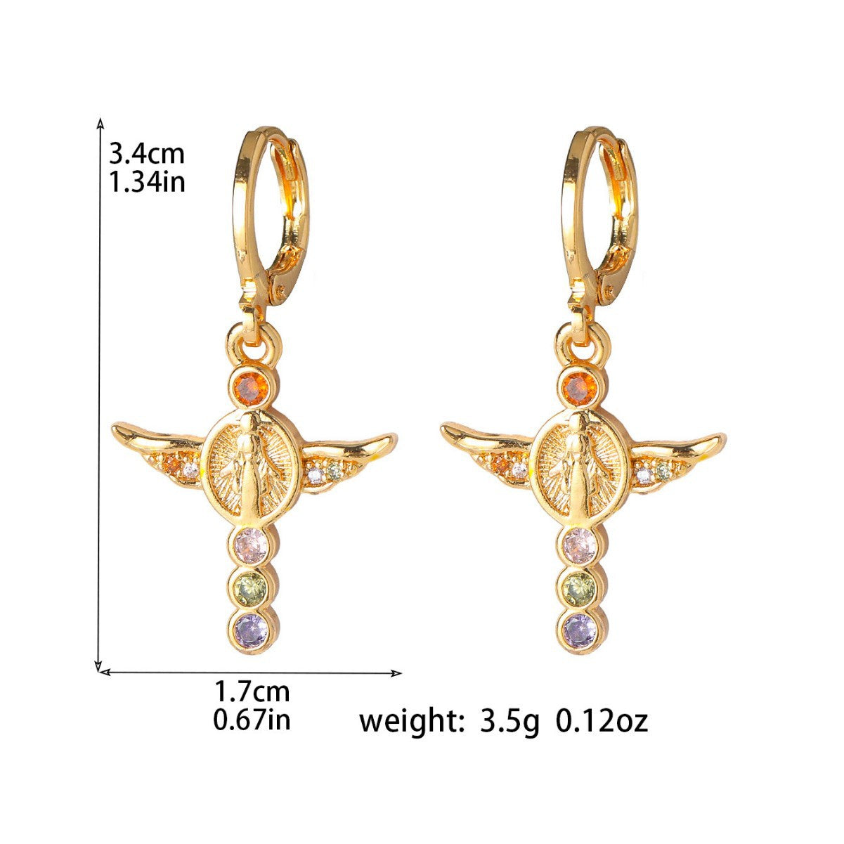 Choka, classic retro high-end luxury long ear buckle women, fashionable zircon earrings, versatile copper ear jewelry