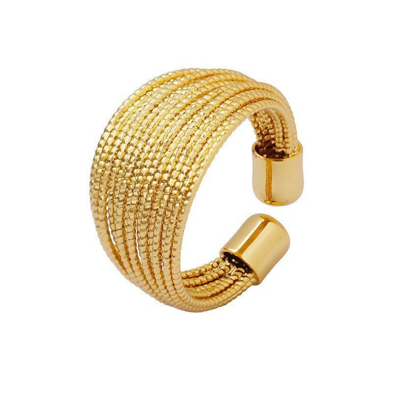 Design sense niche light luxury gold-plated irregular ring women's fashion light luxury simple versatile opening adjustable rings