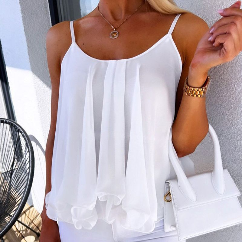 European and American cross-border  summer new fashion ins suspender loose top small vest women's clothing