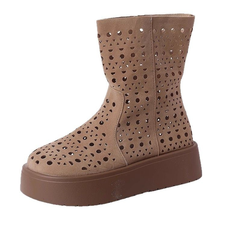 Hollow breathable short boots children's summer thin  new flat-bottomed casual Martin boots Birkenstock hole cool boot shoes