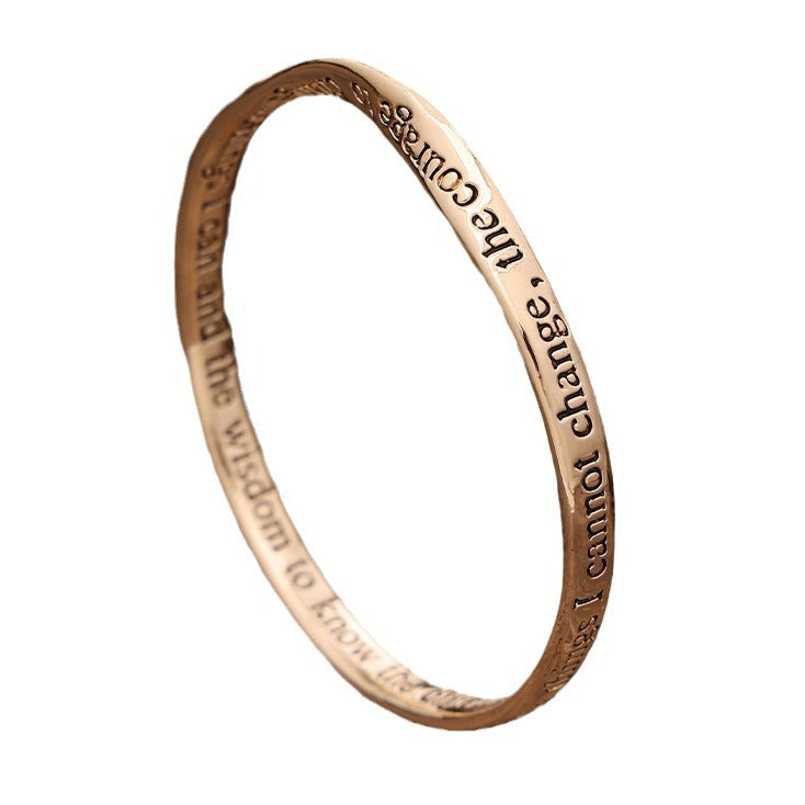 Popular English famous quote lettering closed bracelet, retro Mobius high-end men's and women's versatile bracelet