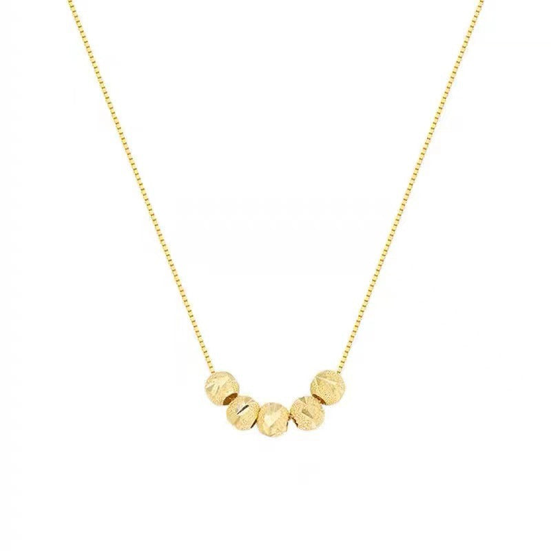 Titanium steel necklace women's Wufu transfer bead pendant light luxury niche temperament collarbone chain jewelry