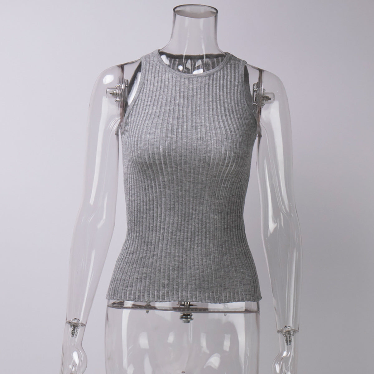 Knitted vest European and American summer sexy babes pit strip hollow vest slim sleeveless knitted top  t-shirts