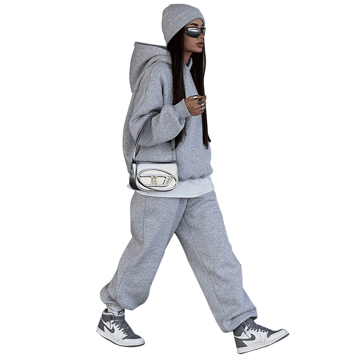 Cross-border sweater set autumn and winter new women's casual comfortable sports style hoodie pants sweater set  suits