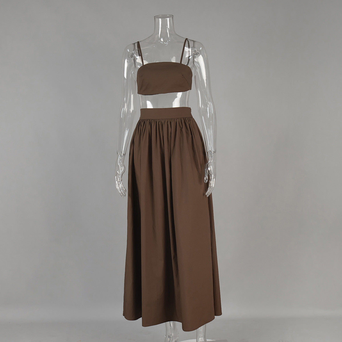 Pure cotton suspender underwear half-length skirt set, European and American spring and summer new sexy underwear long skirt set dress  pant