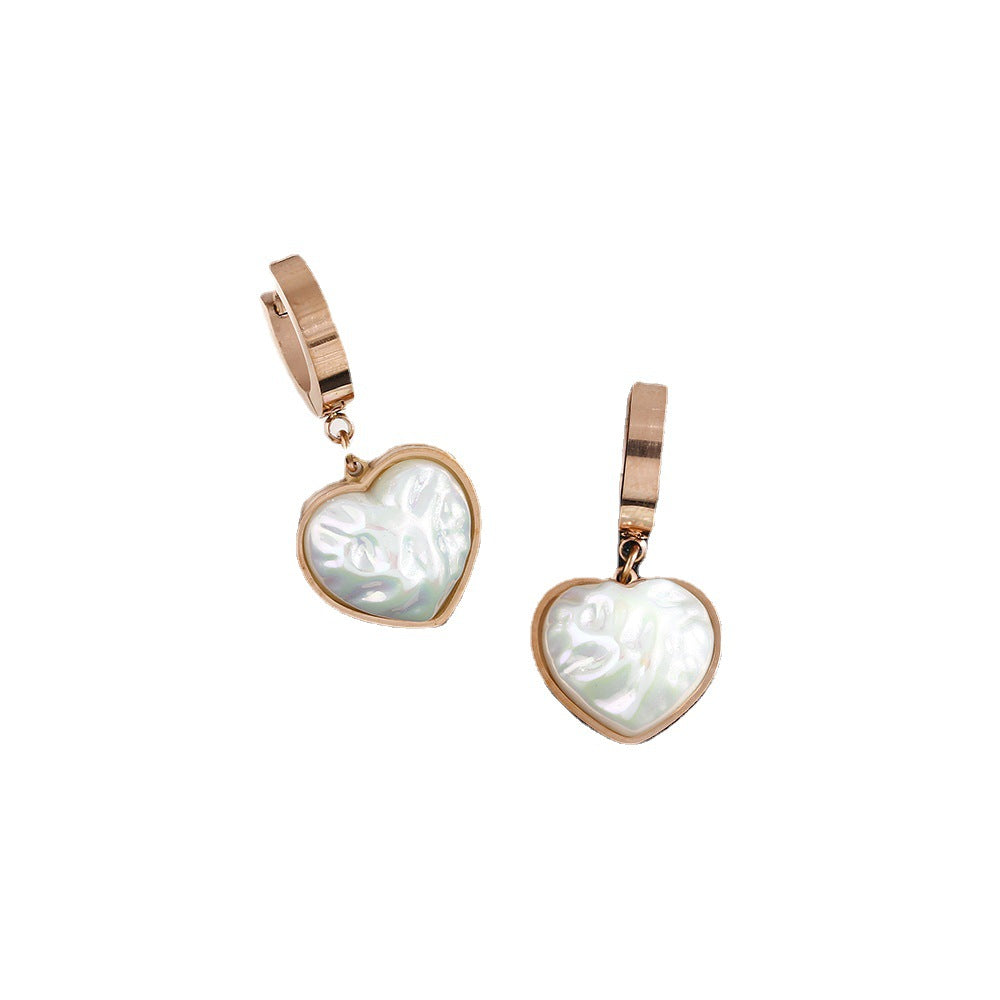 Korean version of Internet celebrity love mermaid color pendant earrings temperament versatile high sense light luxury earrings jewelry does not fade