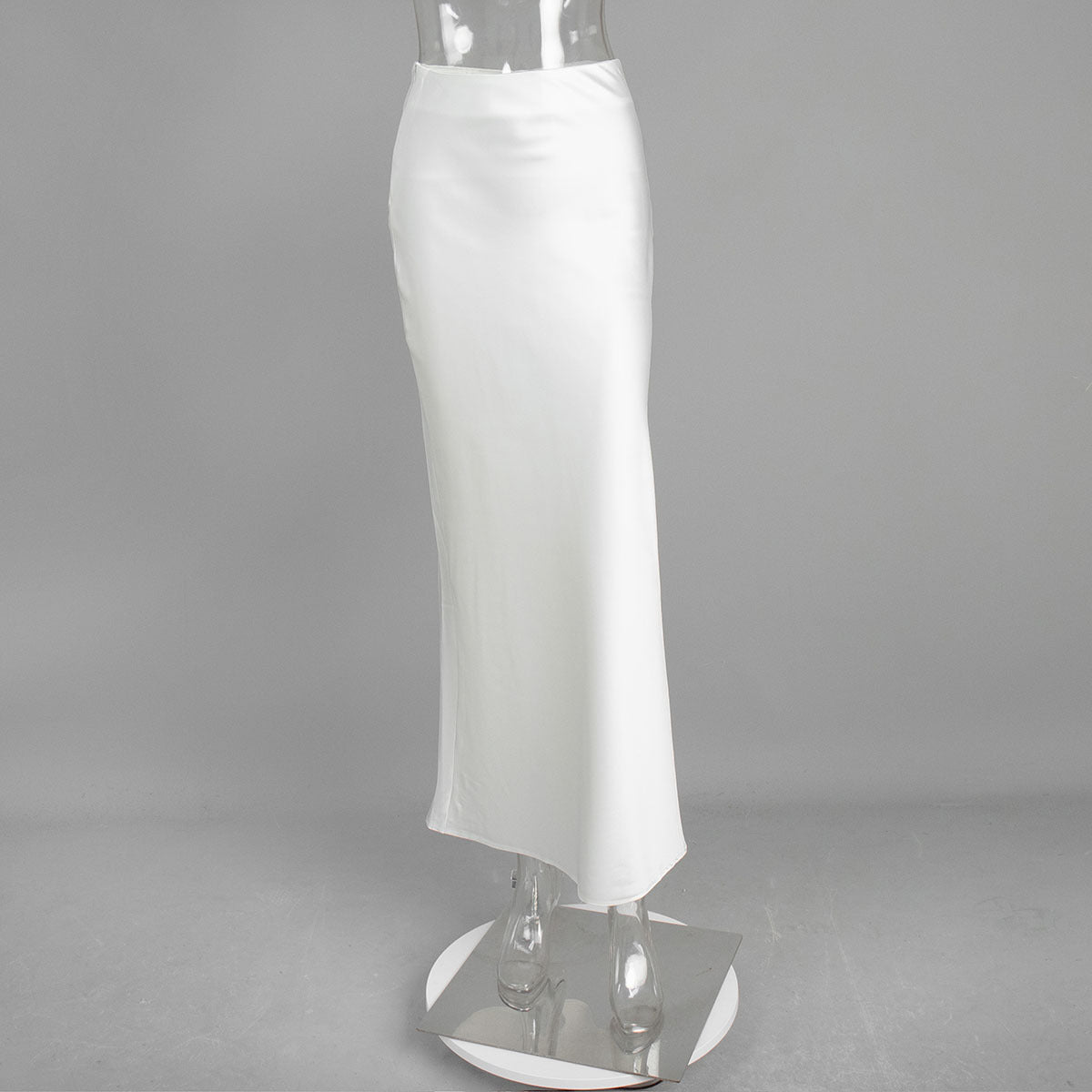 Fishtail skirt European and American spring satin satin satin long high-waisted hip-wrapped floor-mopping fishtail skirt  dress