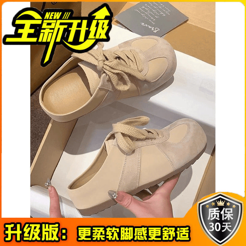 Birkenstock bag head half slippers women's spring wear a pair of cool slippers soft sole without heel lazy lace-up German training shoes