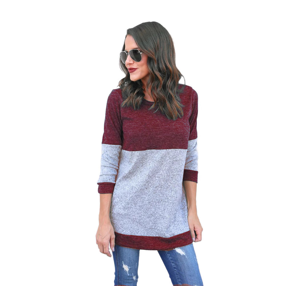 Hot Sale Autumn and Winter European and American Knitted Sweaters Sexy Splicing Sweaters T-Shirts Women's Clothing
