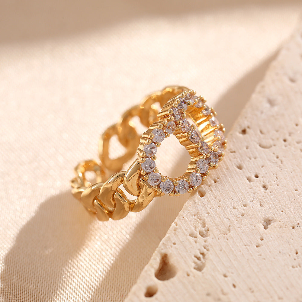 Cross-border hot sale letter rings female personality ins Internet celebrity same rings fashion design sense versatile jewelry