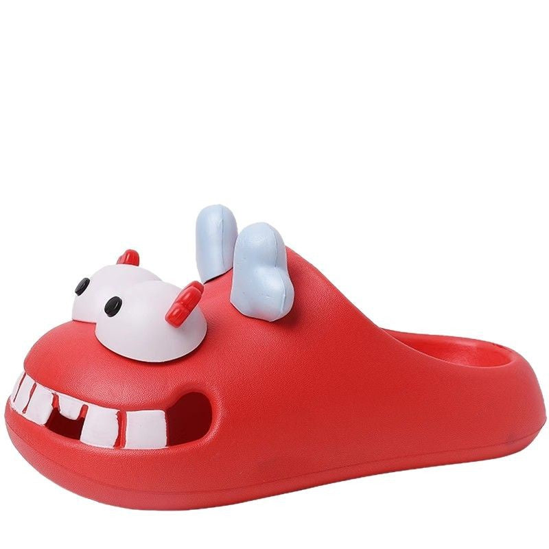 Funny personality hole shoes women's outer wear cartoon cute student indoor non-slip home bag head cool slippers summer