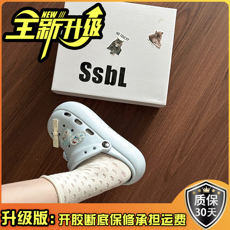 Hole shoes shoe flower cartoon DIY cute bow women KT cat shoes summer decorative accessories  head half slippers