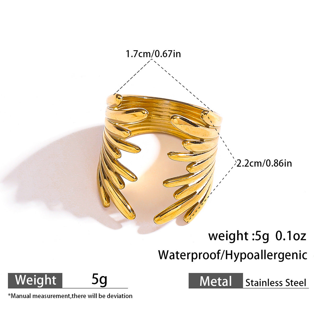 Malt stainless steel titanium steel non-fading rings ins adjustable opening design ring, European and American hand jewelry set