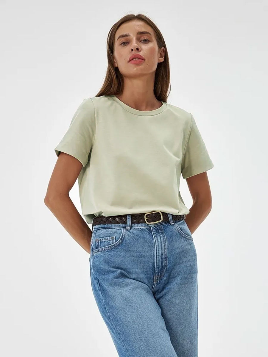 Short-sleeved T-shirt European and American summer new women's fashion casual home commuting versatile round neck short-sleeved T-shirt