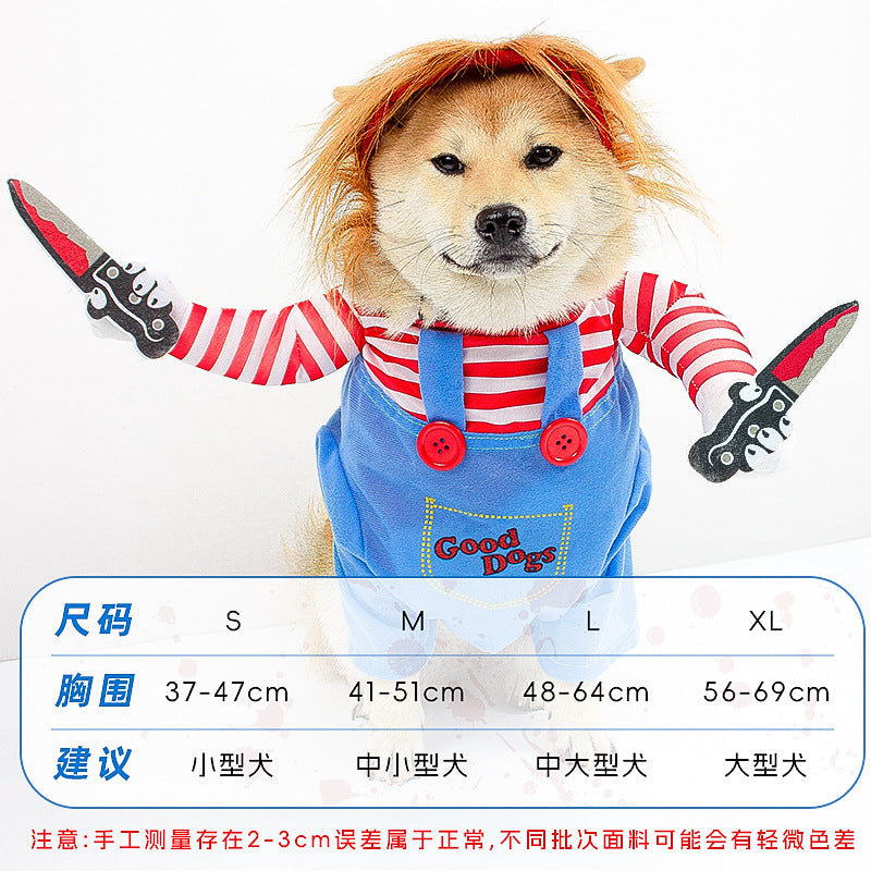 Popular dog funny clothes, creative pet transformation suit, Halloween personality funny dog clothes   dog toy
