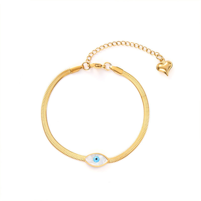 Cross-border hip-hop devil's eye titanium steel bracelet female personality ins niche light luxury design hot-selling non-fading jewelry